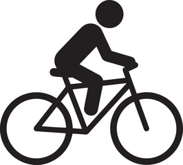 Obraz premium Silhouette of a man riding a bicycle in a sporty cycling scene