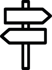 Fototapeta premium Simple black and white signpost with two blank arrows pointing in opposite directions