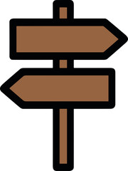 Fototapeta premium Wooden signpost with two arrows pointing in opposite directions indicating choices