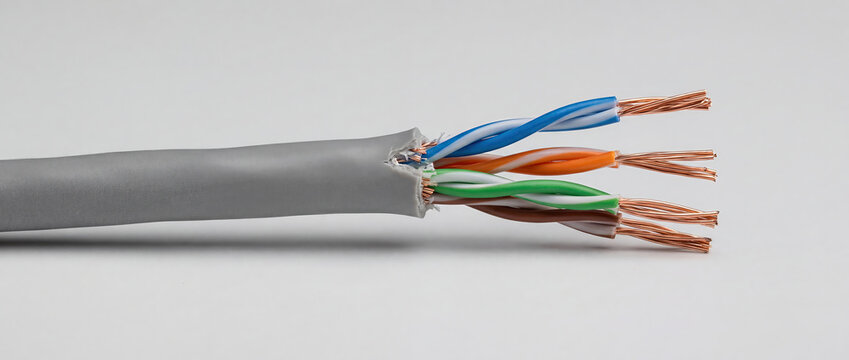 Cut Off Internet Network Cable Connection Failure Concept
