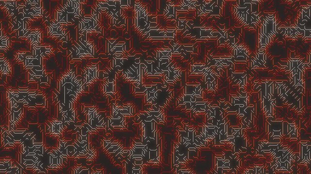 Abstract textured background with organic cellular patterns in deep red and dark grey, resembling microscopic biological structures or an alien landscape. Abstract