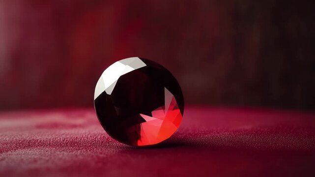 Brilliant Red Ruby Gemstone on Dark Background Luxury Jewelry and Precious Stone Concept