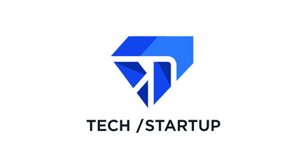 Naklejka premium Modern Tech Startup Logo Presenting Innovation And Cutting Edge Solutions Perfectly
