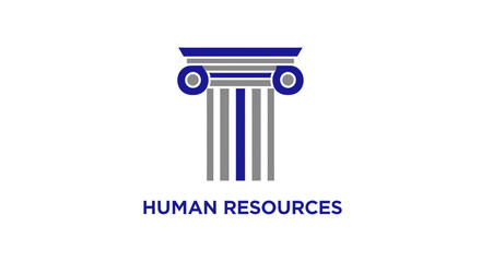 Professional Human Resources Logo Design Utilizing Ancient Architectural Style