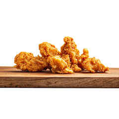 Crispy Fried Chicken Strips on Wooden Board