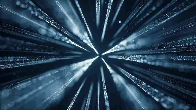 Abstract digital background with glowing lines and particles radiating outward. Represents technology, innovation, and futuristic design
