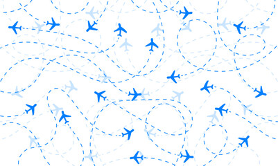 Airplane Flight Path Pattern  Vector Travel and Transportation Background © JustPrint
