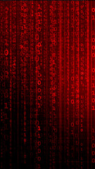 Abstract digital background with binary code. Artificial intelligence, machine learning, cybersecurity concept.