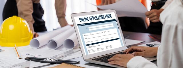 Online application form for brisk registration on the internet website
