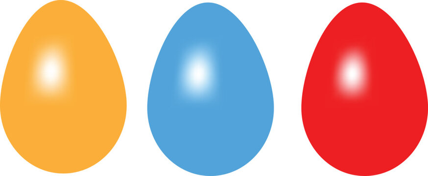 Three Colorful Gradient Egg Shapes Isolated Design