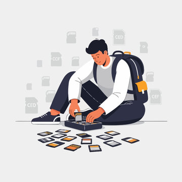 Organizing Digital Storage With Compact Memory Cards And A Modern Backpack