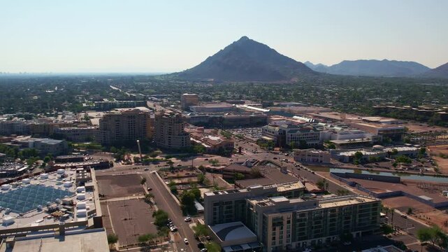 Camelback Mountain and Scottsdale city view