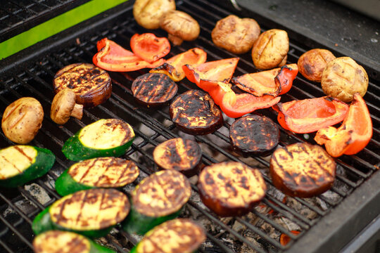 Delicious Assorted Vegetables Grilling on a Barbecue