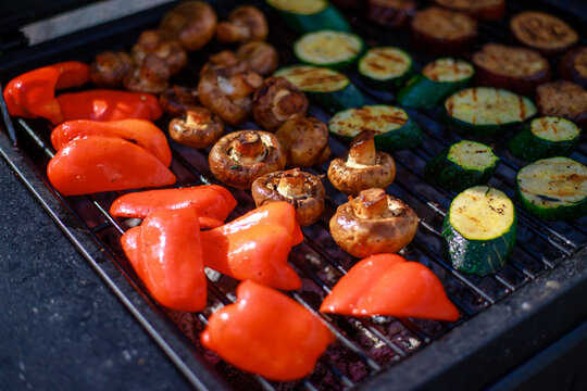 Delicious Assorted Vegetables Grilling on a Barbecue