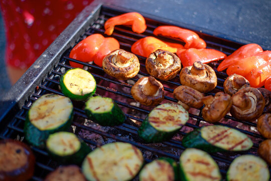 Delicious Assorted Vegetables Grilling on a Barbecue
