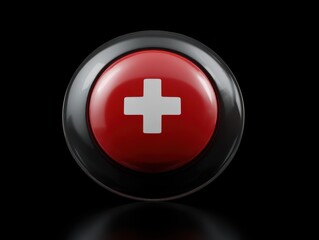 Obraz premium medical alert button isolated on a transparent background ar 43