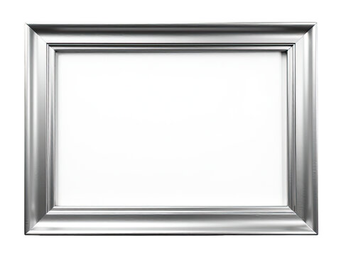 A silver picture frame sits on a clean white background