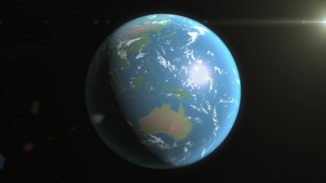 Location and map of Solomon Islands on the surface of the earth at day.