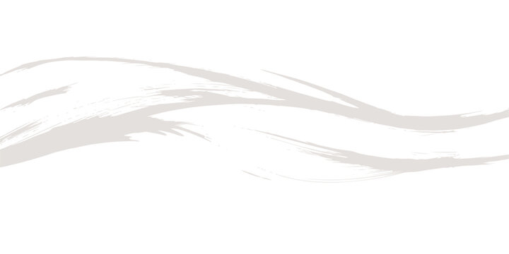 Hand drawn vector illustration of a bird feather with blue wave patterns and wavy motion lines on a light curve background design element