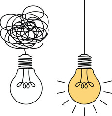 Focuses on the process of simplifying a difficult concept into a final, creative spark