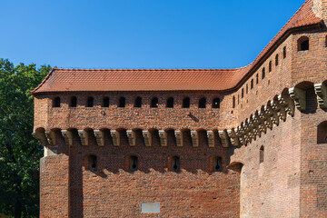 Obraz premium Krakow Barbican, historic fortified outpost in the Old Town, Krakow, Poland.