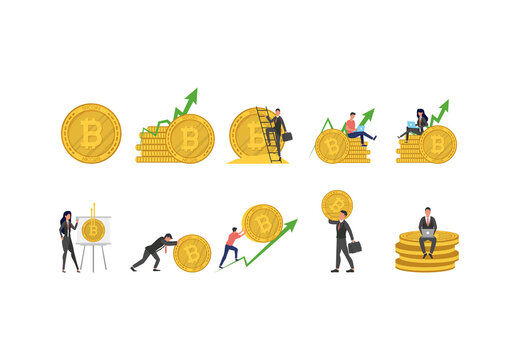 Bitcoin Investment Illustration Set
