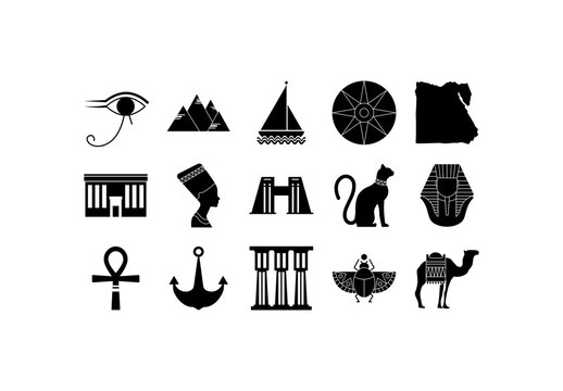 Ancient Egyptian Symbols Set