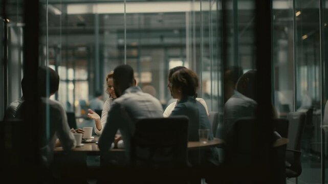 Business team meeting in modern office conference room