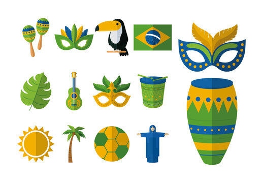 Brazil Carnival Illustration Set