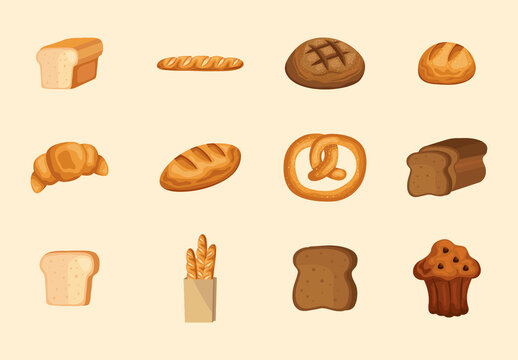 Bakery Bread Illustration Set