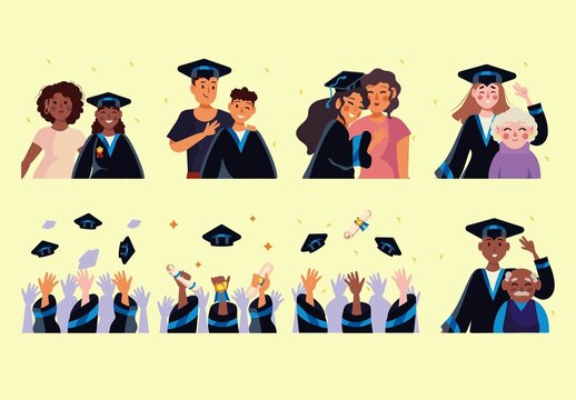 Graduation Event Illustration Set