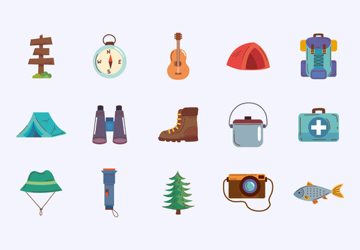 Camping Elements Set