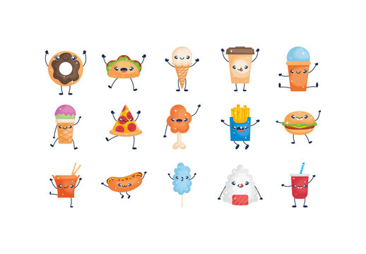 Cute Cartoon Fast Food Set