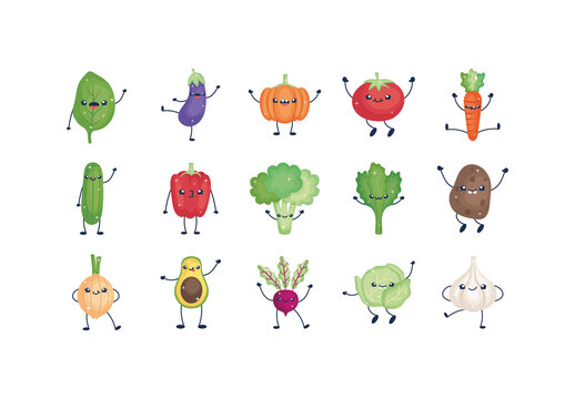 Cute Cartoon Vegetables Set