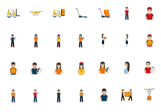 Delivery Logistics Vector Set