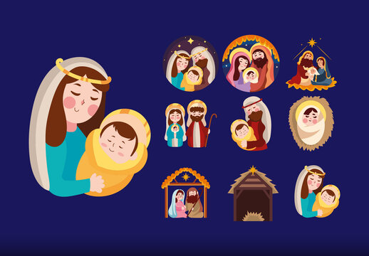 Holy Family Illustration Set