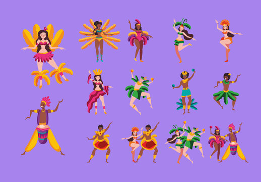 Samba Dancer Illustration Set