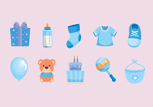 Baby Shower Illustration Set