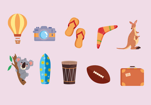 Australian Culture Elements Set