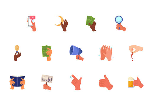 Communication Hands Illustration Set