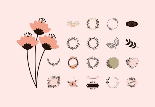 Floral Wedding Illustration Set
