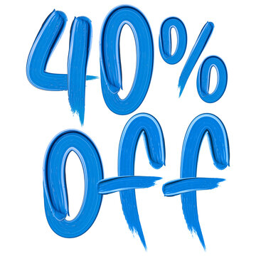 40% Off painted blue sign