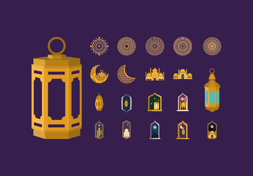 Islamic Ornamental Illustration Set