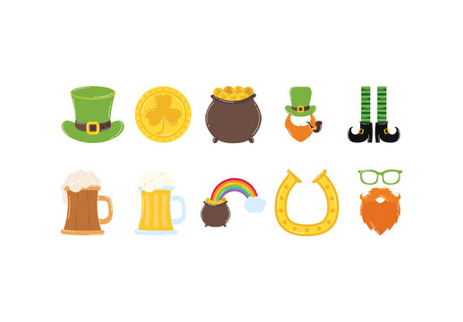 St Patrick Icons Illustration Set
