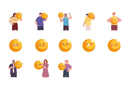 Smile Emoji Illustration Set