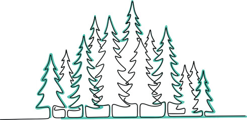 Fototapeta premium Evergreen Forest Landscape