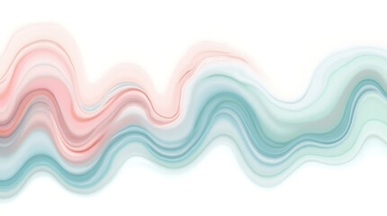 Abstract wave patterns blending soft pastel colors in fluid motion illustration