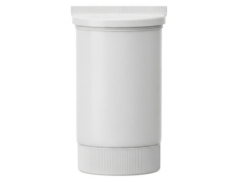 White cylindrical container with a lid for storage or dispensing purposes