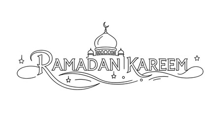 Ramadan Kareem Outline Islamic Calligraphy Typography