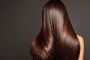 Naklejka premium Shiny long brown hair of a woman